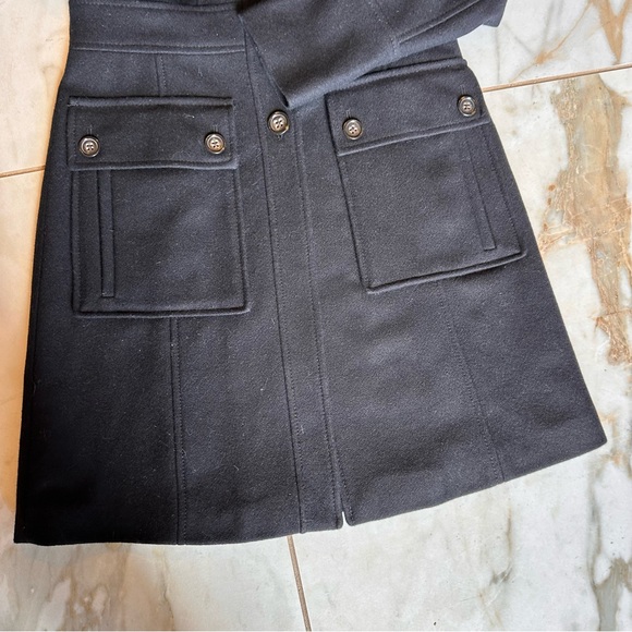 Banana Republic Black Wool Blend Military Trench Classic Peacoat - Size XS - Picture 9 of 15